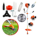 Roçadeira a Gasolina 2 Tempos Profissional 75CC 3HP Com Lâmina 3 e 2 Pontas Facão, Disco 80 Dentes, Kit de Reparo e Acessórios Knakasaki